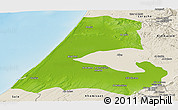 Physical Panoramic Map of Kenitra, shaded relief outside
