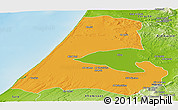 Political Panoramic Map of Kenitra, physical outside