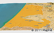 Political Panoramic Map of Kenitra, satellite outside