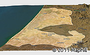 Satellite Panoramic Map of Kenitra, darken