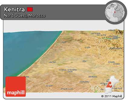 Satellite Panoramic Map of Kenitra