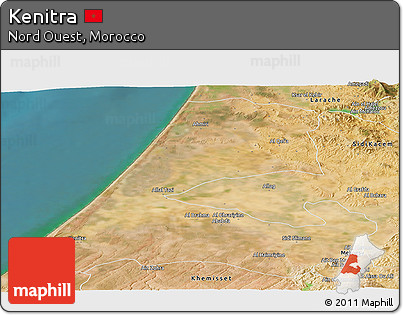 Satellite Panoramic Map of Kenitra