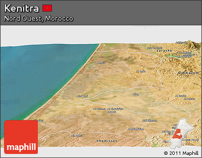 Satellite Panoramic Map of Kenitra