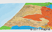 Satellite Panoramic Map of Kenitra, political outside