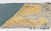 Satellite Panoramic Map of Kenitra, semi-desaturated