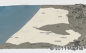 Shaded Relief Panoramic Map of Kenitra, darken