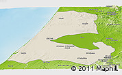 Shaded Relief Panoramic Map of Kenitra, physical outside