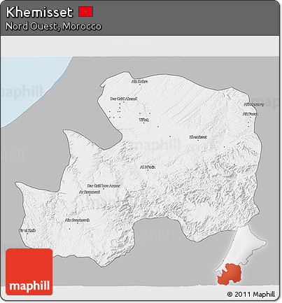 Gray 3D Map of Khemisset, single color outside