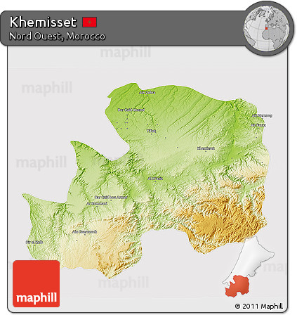Physical 3D Map of Khemisset, cropped outside