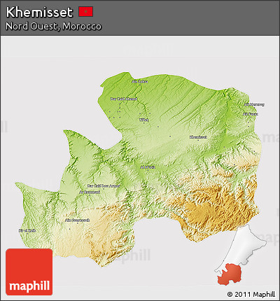 Physical 3D Map of Khemisset, cropped outside