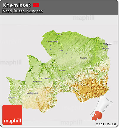 Physical 3D Map of Khemisset, cropped outside