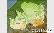 Physical 3D Map of Khemisset, darken