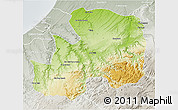Physical 3D Map of Khemisset, lighten, semi-desaturated