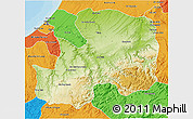 Physical 3D Map of Khemisset, political outside