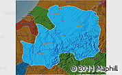 Political 3D Map of Khemisset, darken
