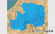 Political 3D Map of Khemisset, satellite outside