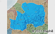 Political 3D Map of Khemisset, semi-desaturated