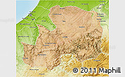 Satellite 3D Map of Khemisset, physical outside