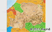 Satellite 3D Map of Khemisset, political outside