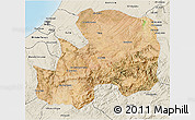 Satellite 3D Map of Khemisset, shaded relief outside
