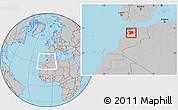 Gray Location Map of Khemisset, within the entire country