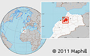 Gray Location Map of Khemisset, highlighted country