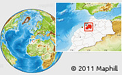 Physical Location Map of Khemisset, highlighted country