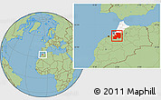Savanna Style Location Map of Khemisset, highlighted parent region