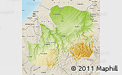 Physical Map of Khemisset, shaded relief outside
