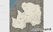 Shaded Relief Map of Khemisset, darken