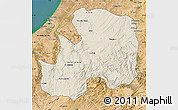 Shaded Relief Map of Khemisset, satellite outside