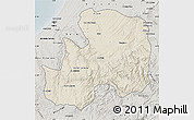 Shaded Relief Map of Khemisset, semi-desaturated