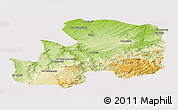 Physical Panoramic Map of Khemisset, cropped outside