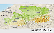 Physical Panoramic Map of Khemisset, shaded relief outside