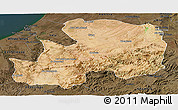 Satellite Panoramic Map of Khemisset, darken