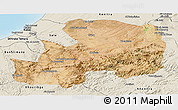 Satellite Panoramic Map of Khemisset, shaded relief outside