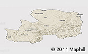 Shaded Relief Panoramic Map of Khemisset, cropped outside