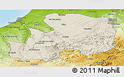 Shaded Relief Panoramic Map of Khemisset, physical outside