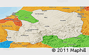 Shaded Relief Panoramic Map of Khemisset, political outside