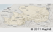 Shaded Relief Panoramic Map of Khemisset, semi-desaturated