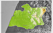 Physical 3D Map of Larache, darken, desaturated