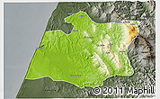 Physical 3D Map of Larache, darken, semi-desaturated
