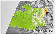 Physical 3D Map of Larache, desaturated