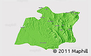 Political 3D Map of Larache, cropped outside