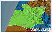 Political 3D Map of Larache, darken