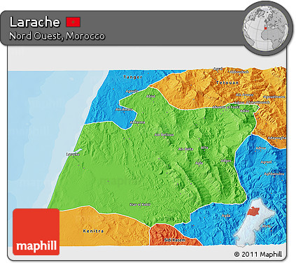 Political 3D Map of Larache
