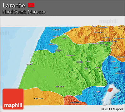 Political 3D Map of Larache