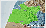 Political 3D Map of Larache, semi-desaturated