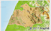 Satellite 3D Map of Larache, physical outside
