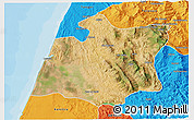 Satellite 3D Map of Larache, political outside